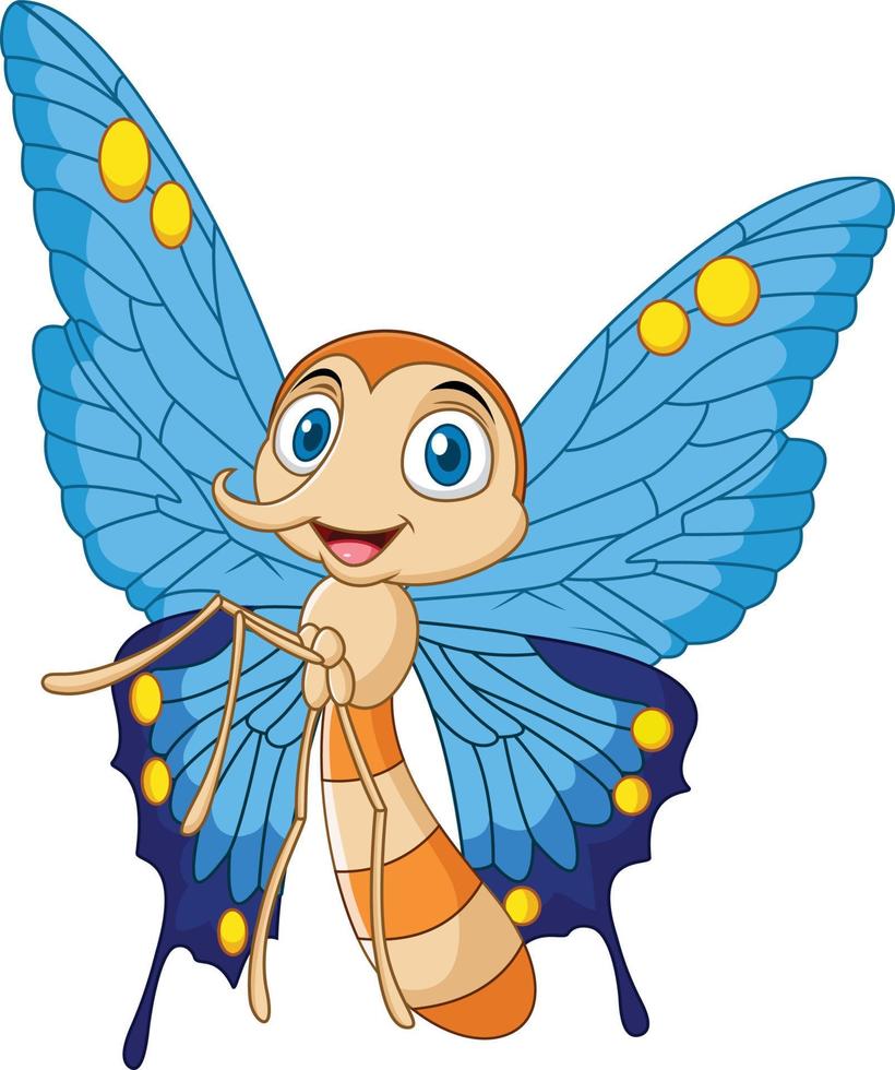 Cartoon funny butterfly vector