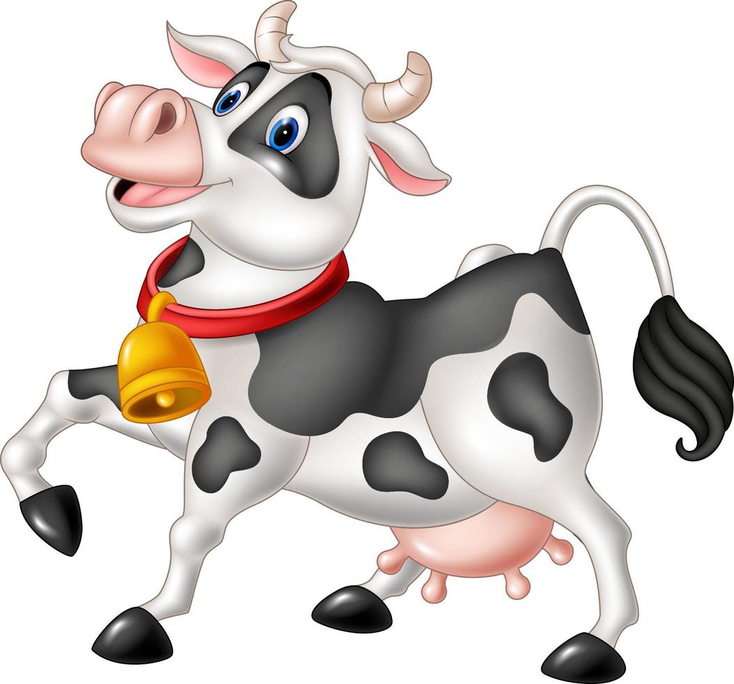 Happy cartoon cow vector