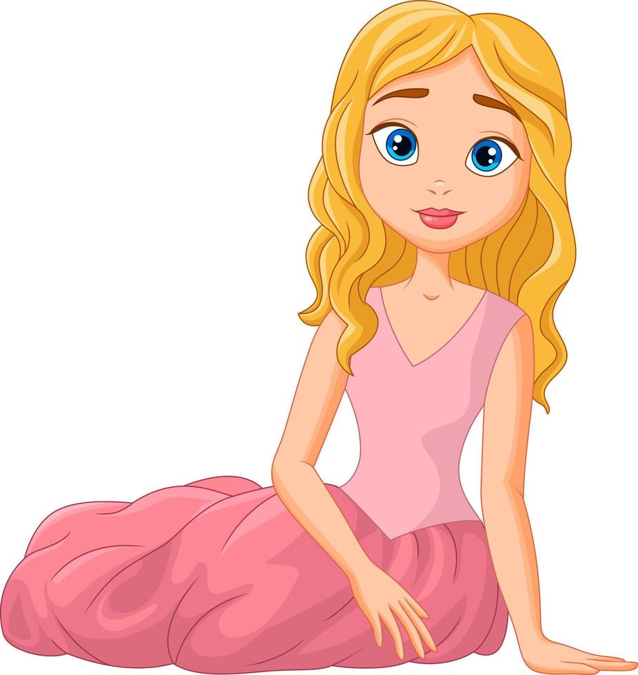 Cartoon of beautiful princess vector