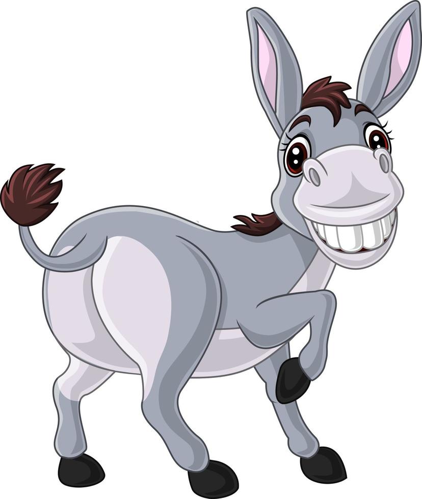 Cartoon happy donkey vector