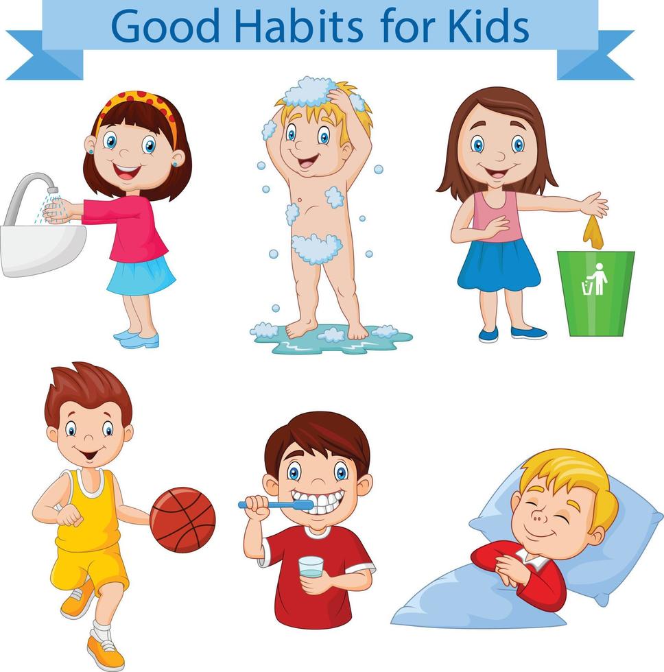 Good habits collection for kids vector