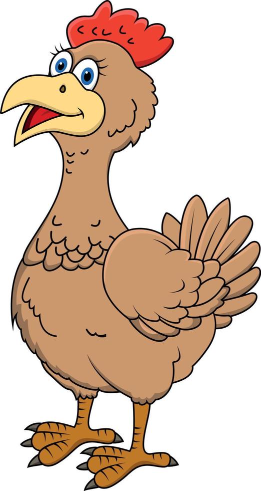 Cartoon happy hen vector