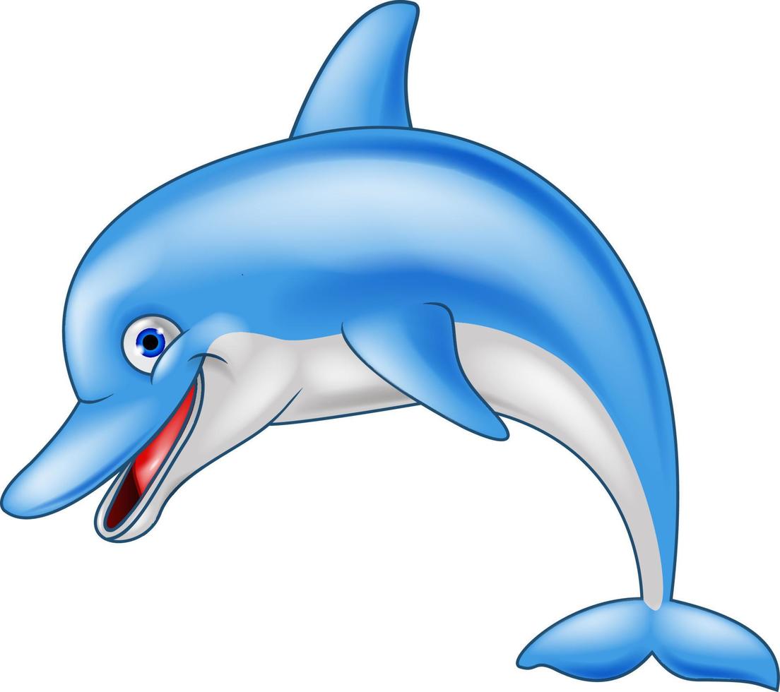 Funny dolphin cartoon vector