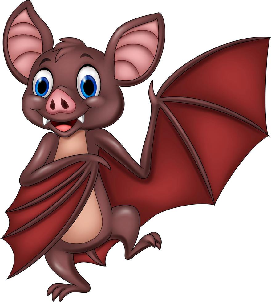 Cartoon bat waving isolated on white background vector