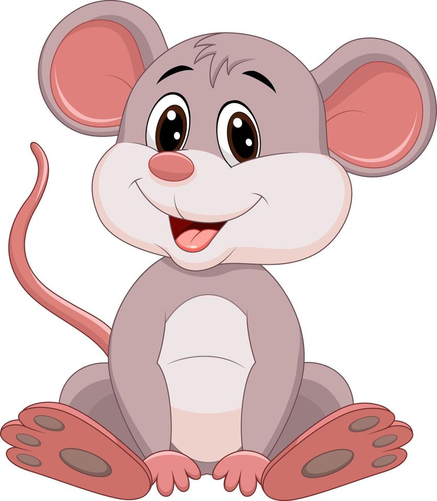 Cartoon mouse sitting vector