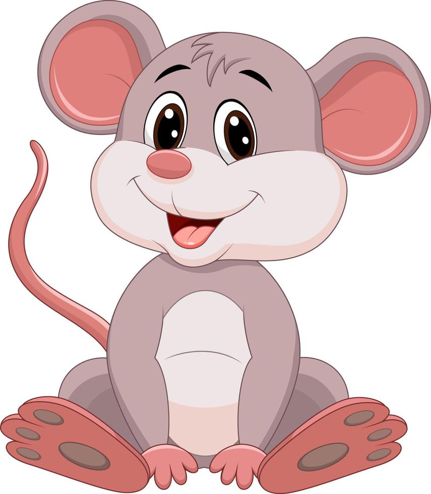 ratón de dibujos animados sentado vector