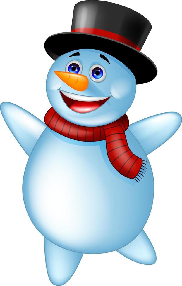 Happy cartoon snowman vector