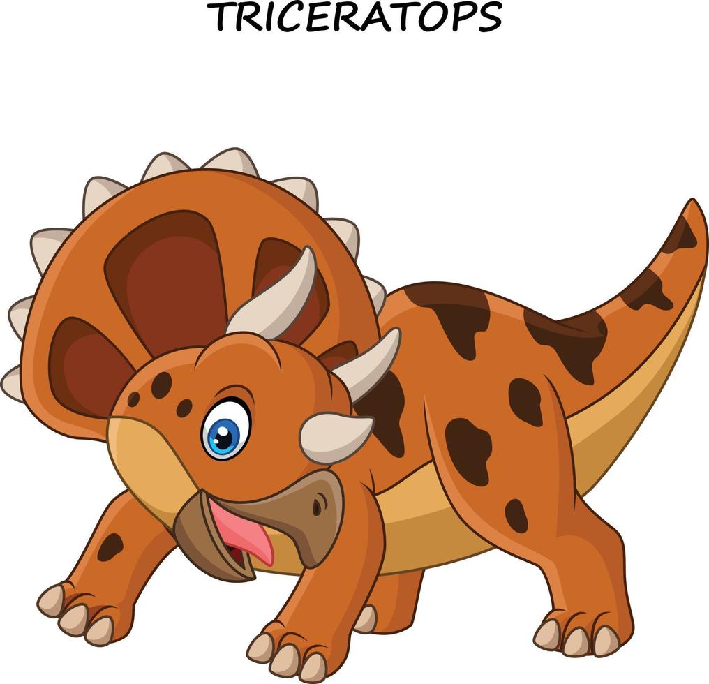 triceratops de dibujos animados aislado sobre fondo blanco vector