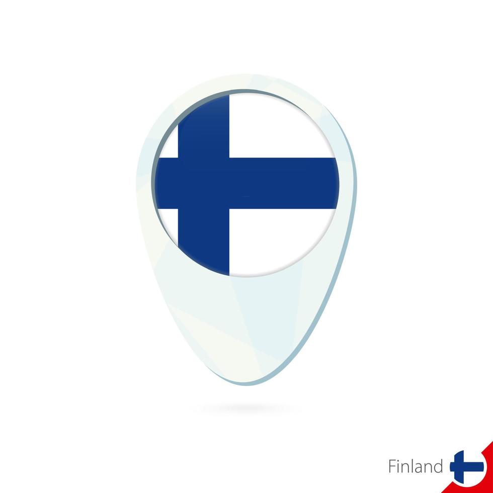 Finland flag location map pin icon on white background. vector