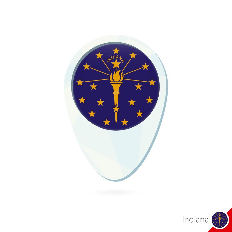 USA State Indiana flag location map pin icon on white background. vector