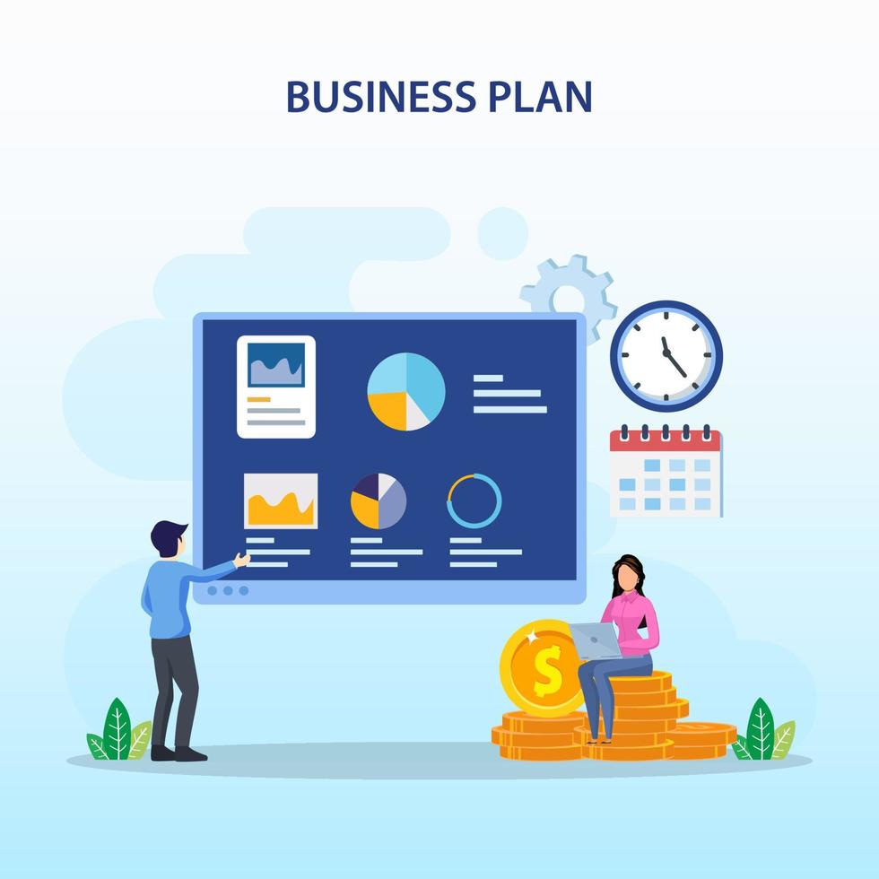 business plan Concept, plan strategy for success illustration vector