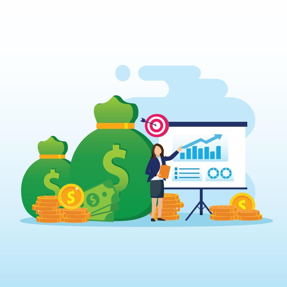 Finance analyst assistant, consultant financial. Business creativity concept illustration vector. vector
