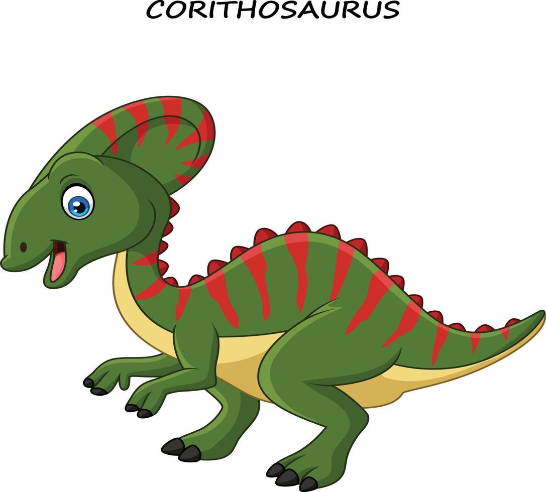 Cartoon happy corythosaurus vector