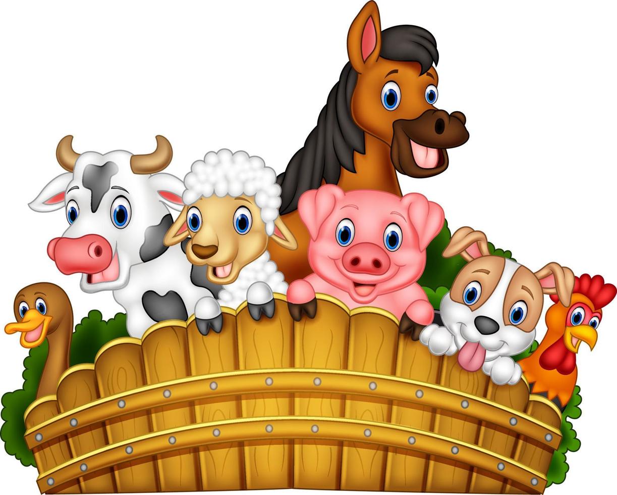 Collection farm animals vector