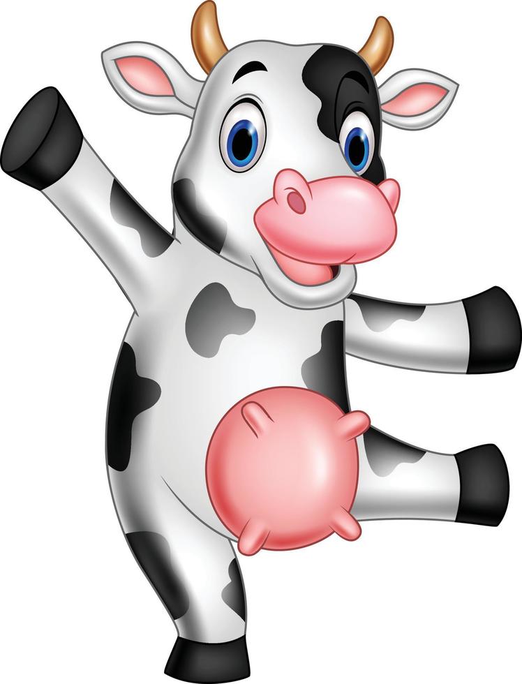 cartoon happy cow vector