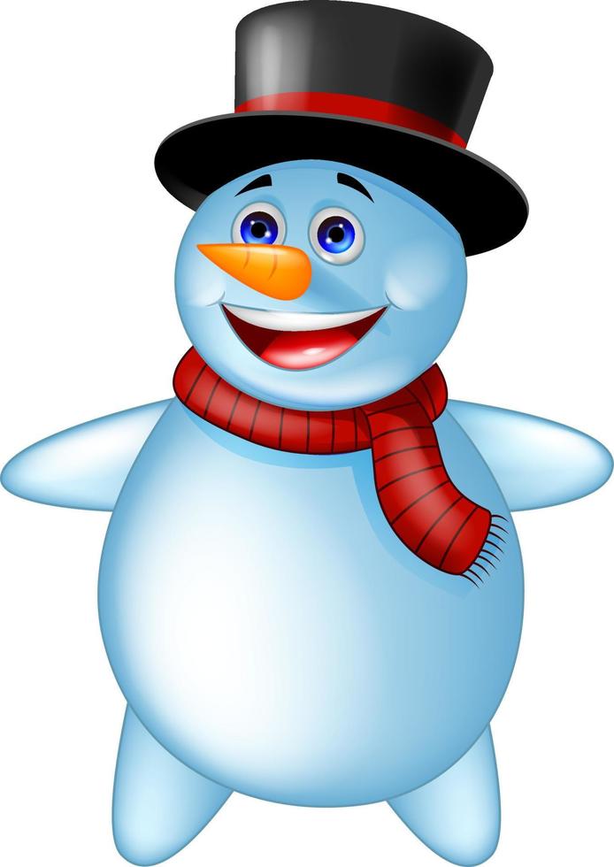 Happy cartoon snowman vector