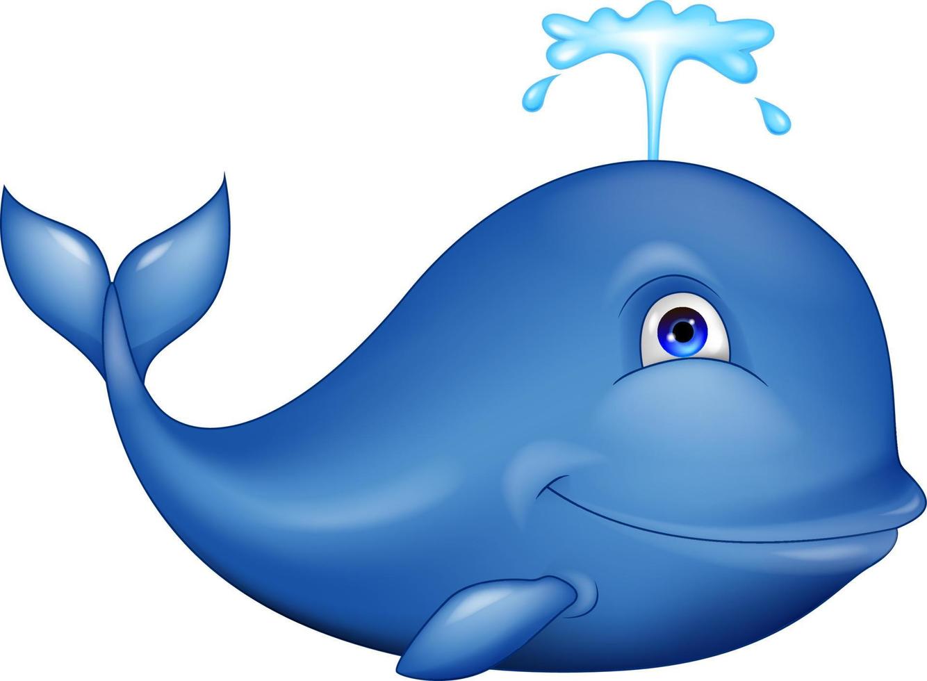 Cartoon smiling whale vector