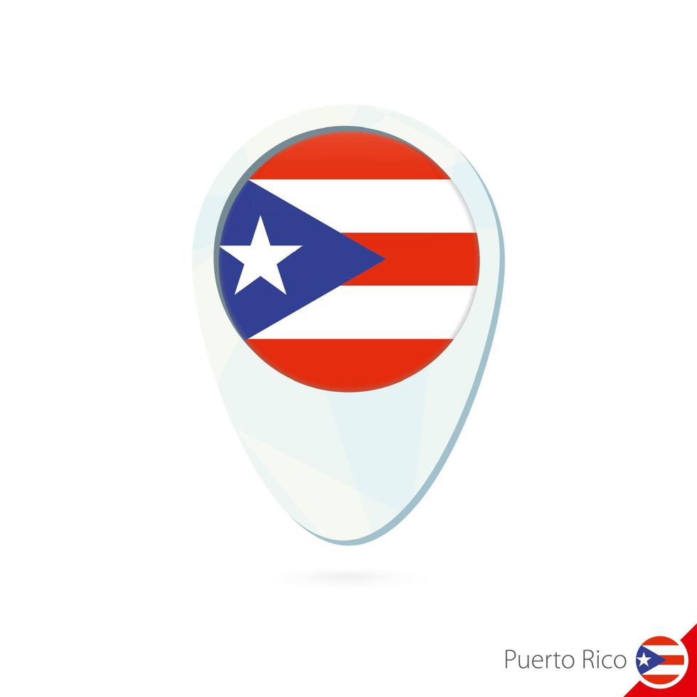 Puerto Rico flag location map pin icon on white background. vector