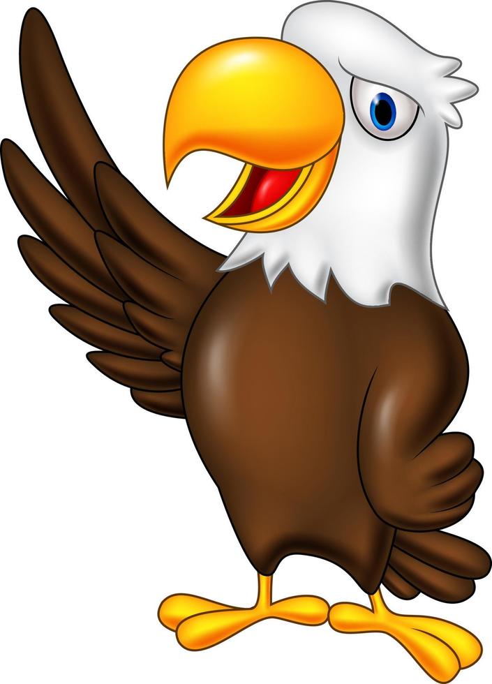 Cartoon eagle waving vector