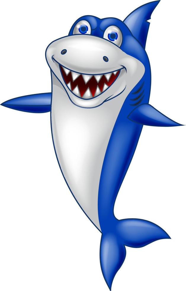 Cartoon smiling shark vector