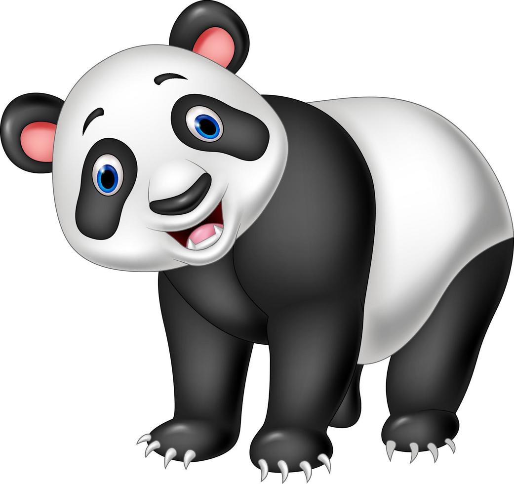 lindo panda de dibujos animados vector