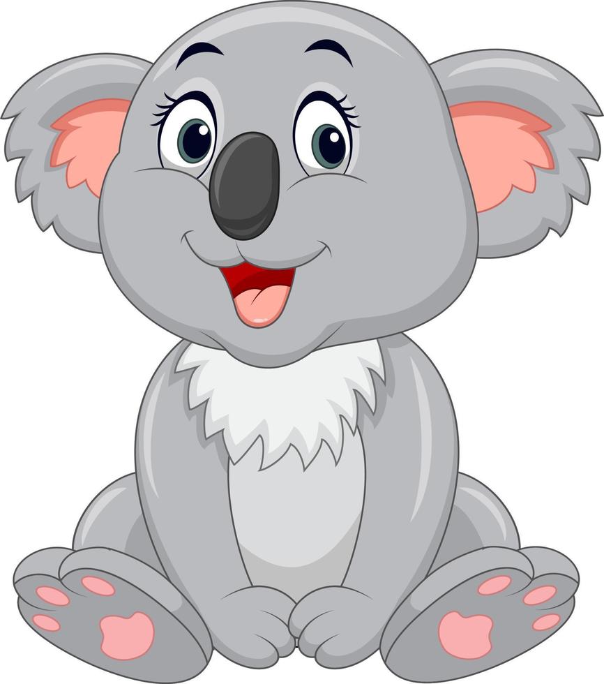 koala de dibujos animados sentado vector