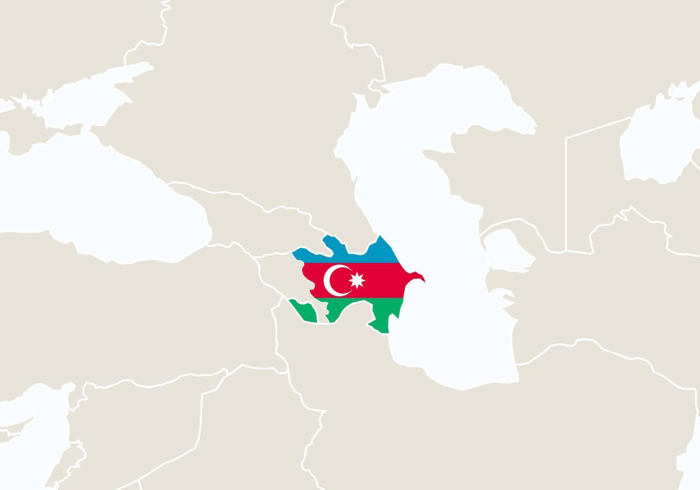 Europa con el mapa de Azerbaiyán resaltado. vector