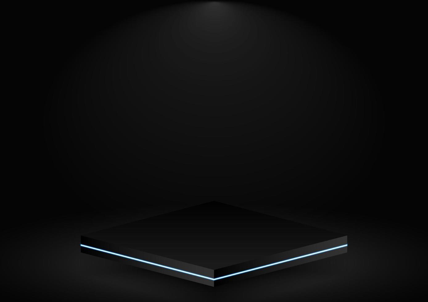 podium blue neon pedestal scene for product display vector