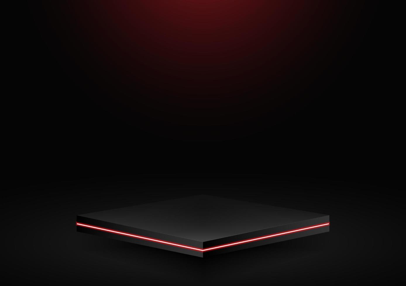 spotlight podium red neon pedestal scene for product display vector