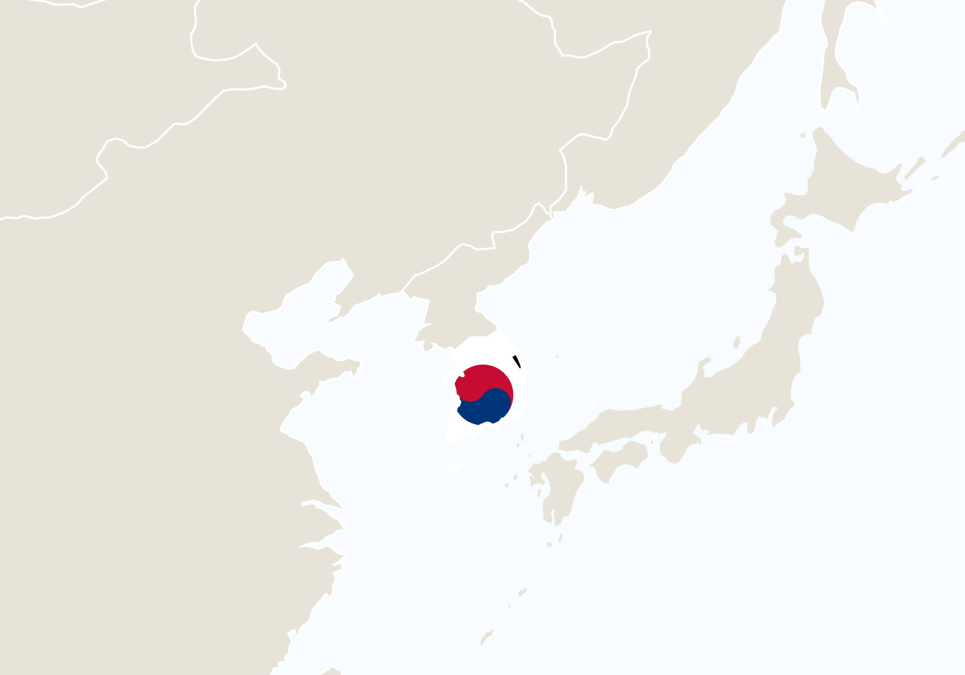Asia With Highlighted South Korea Map 8078897 Vector Art At Vecteezy Asia With Highlighted South Korea Map Vector