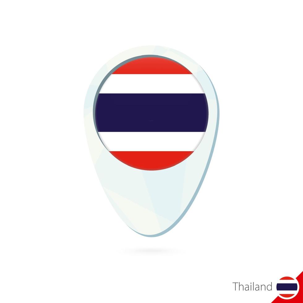 Thailand flag location map pin icon on white background. vector