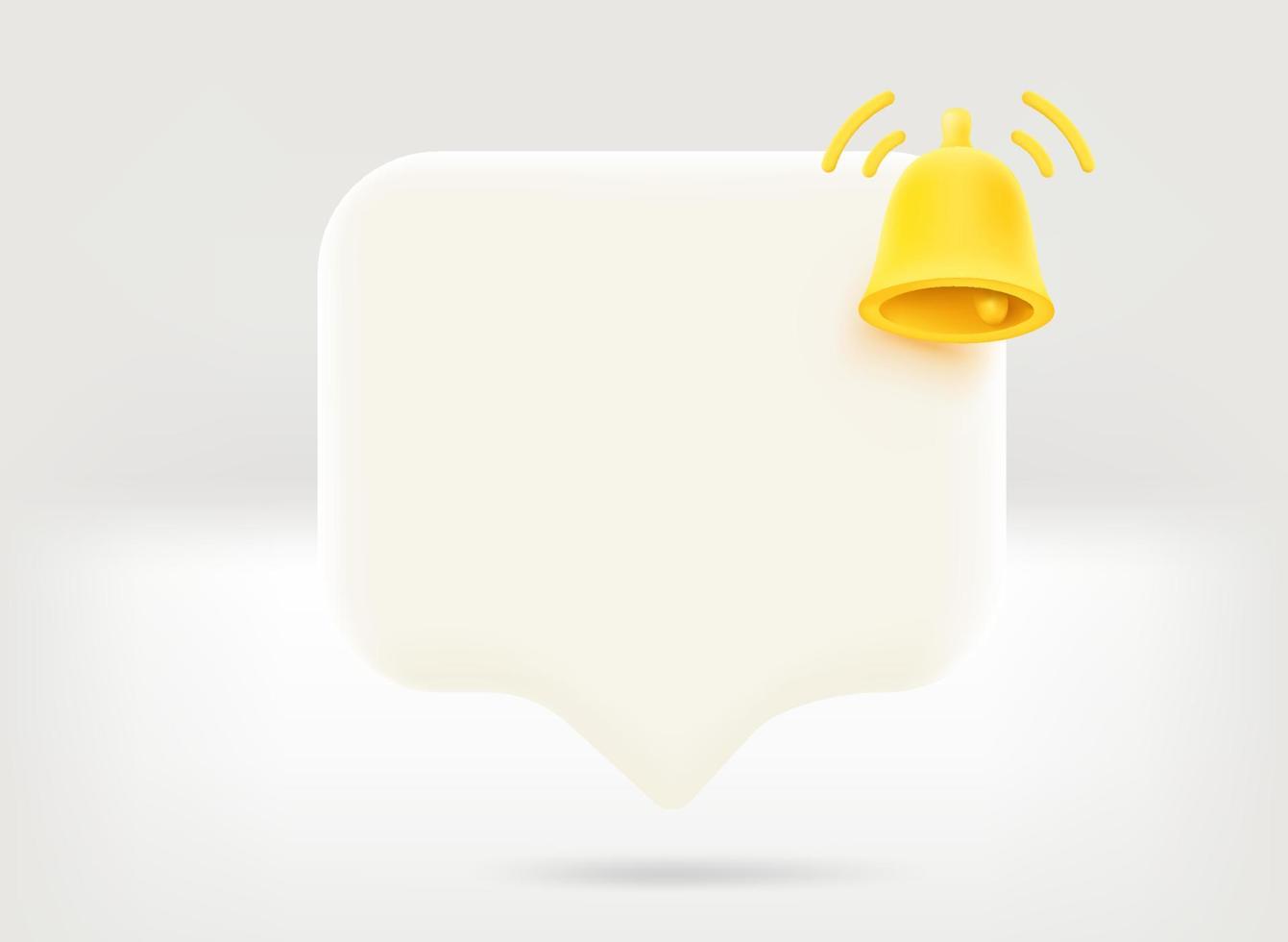 burbuja de chat en blanco con icono de notificación. ilustración vectorial 3d vector