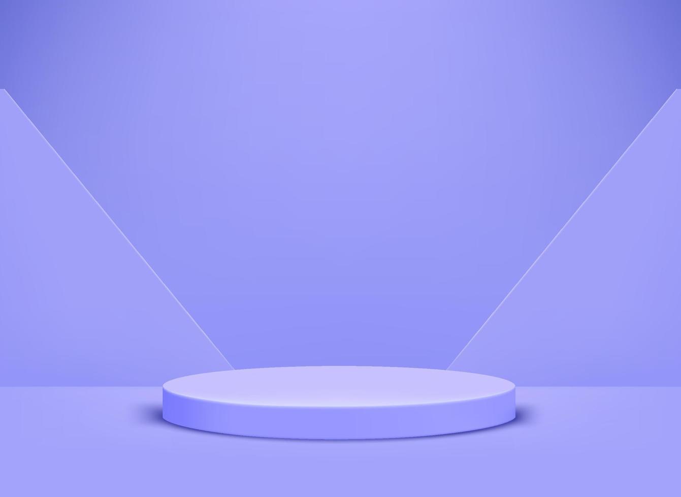 Very pery interior with podium. Vector 3d illustration