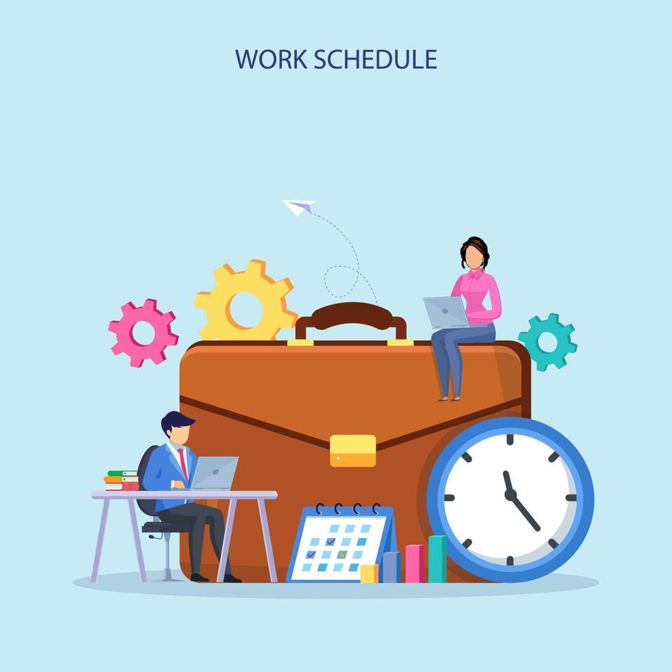 vector de concepto de horario de trabajo. horario de semana, plan diario, organizador de trabajo.