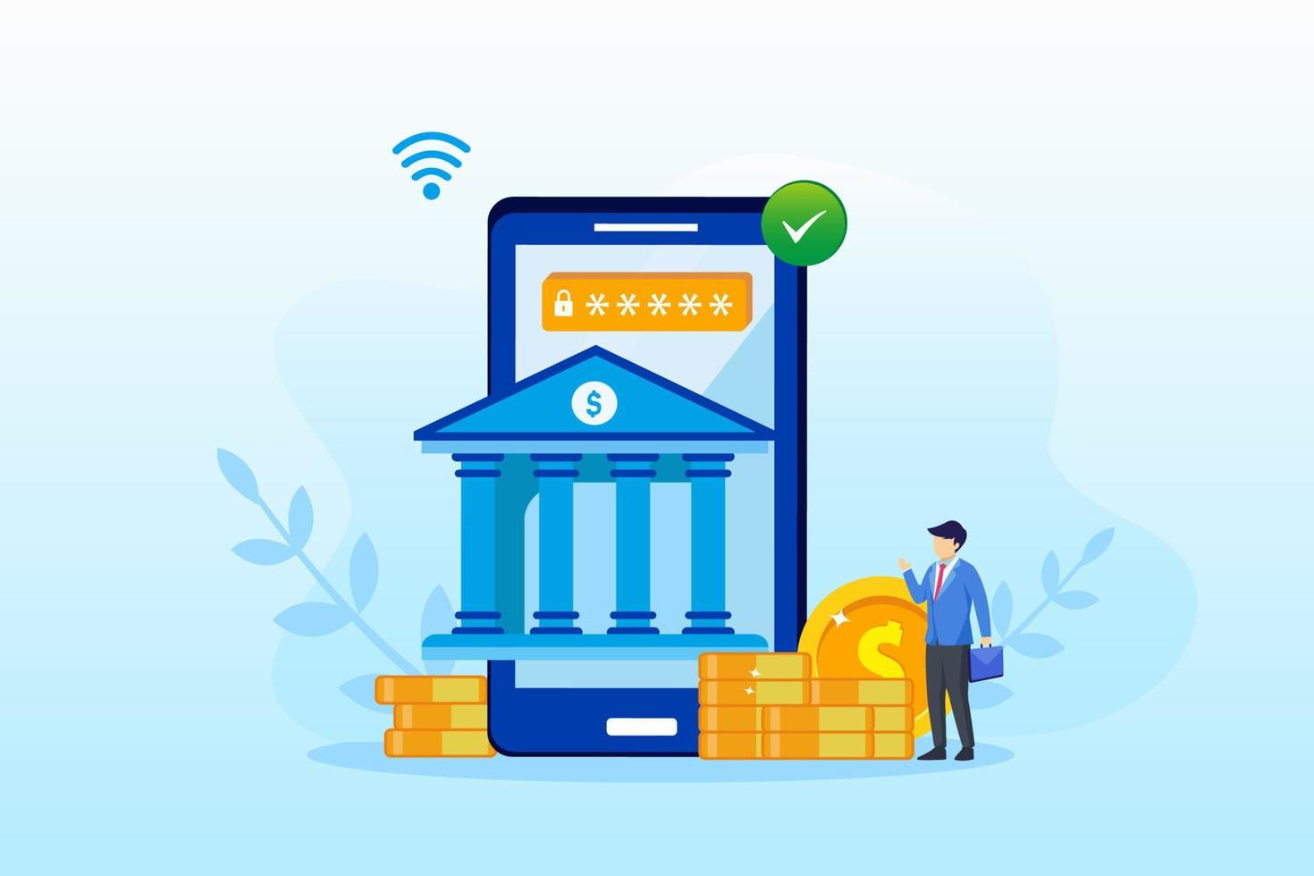 Mobile banking concept illustration vector. vector