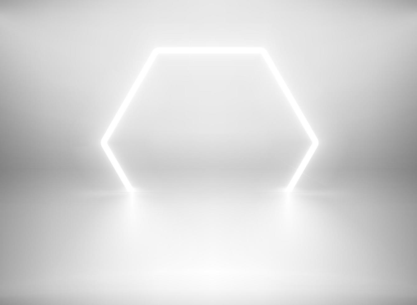 White interior with neon illumination. 3d vector showcase template