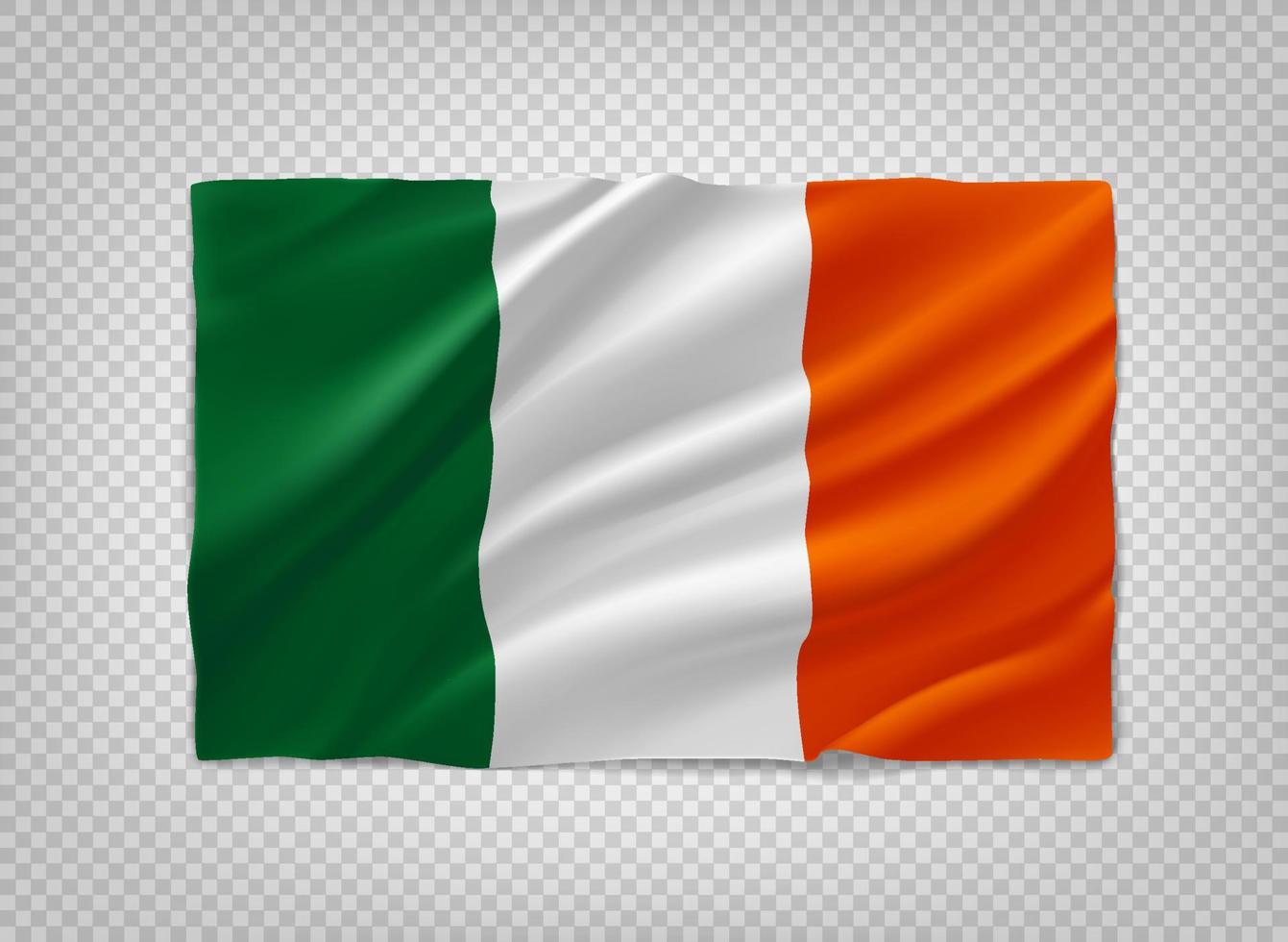 bandera de irlanda. Objeto vectorial 3d aislado sobre fondo transparente vector