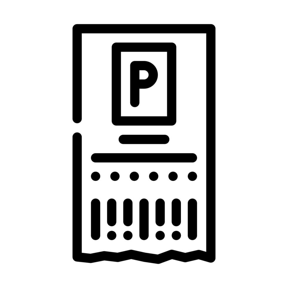 ilustración de vector de icono de línea de estacionamiento de boletos