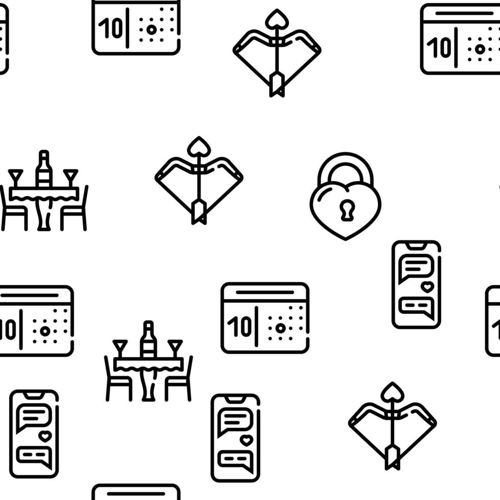 Dating Love Romantic Vector Seamless Pattern