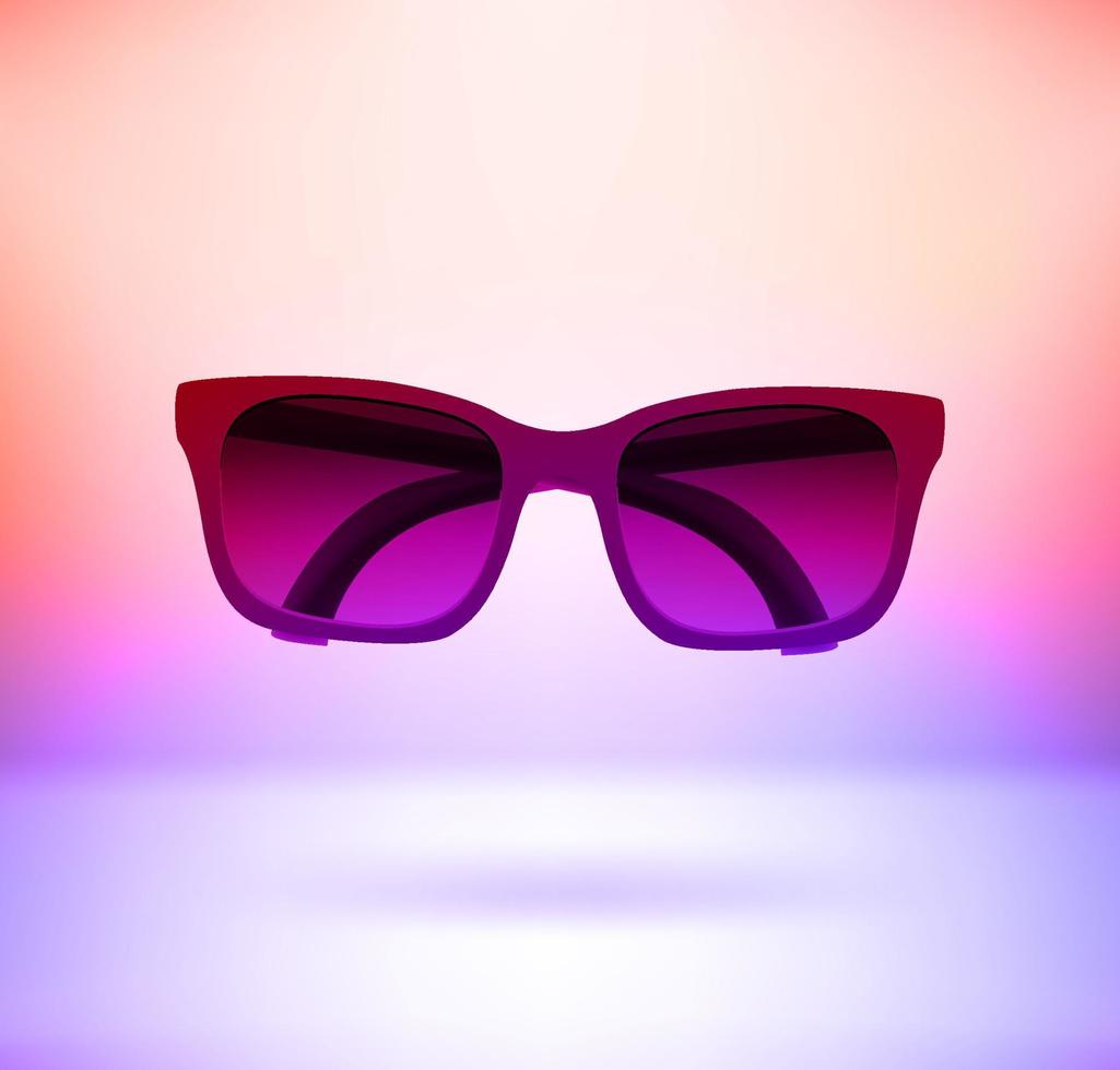 Modern sunglasses with holographic effect. 3d vector illustration