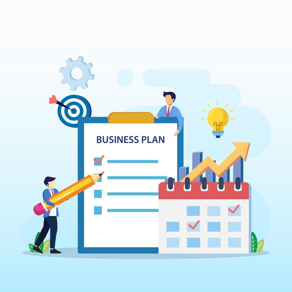 concepto de plan de negocios, estrategia de plan para el vector de ilustración de éxito