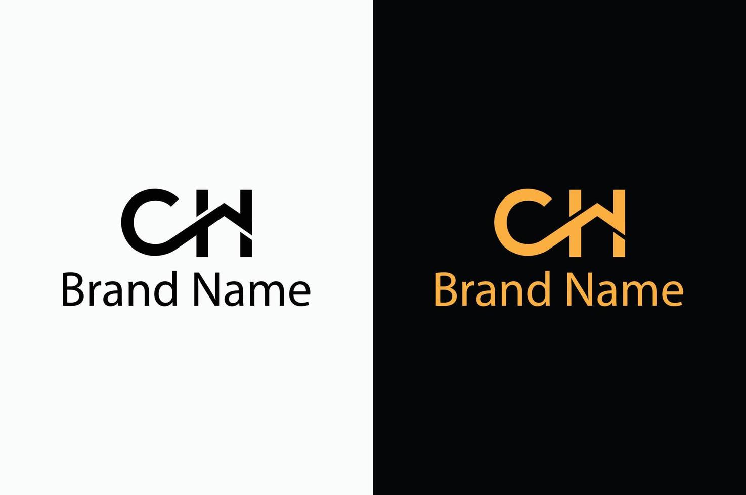 Alphabet CH or HC illustration monogram vector logo template