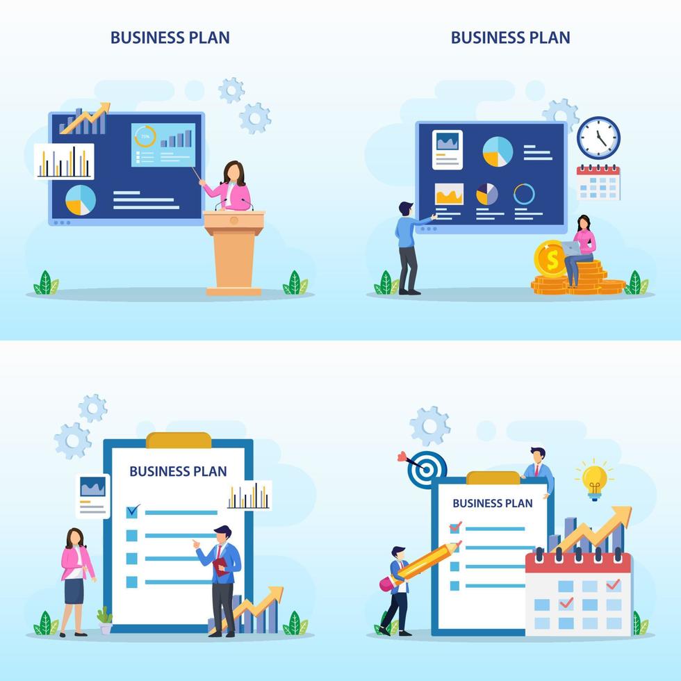 business plan Concept, plan strategy for success illustration vector