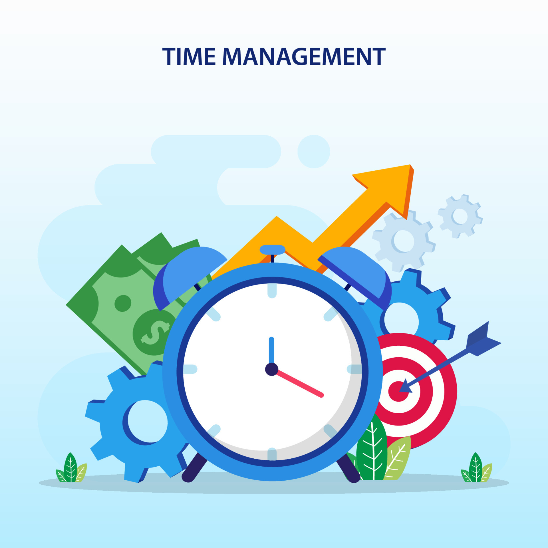 Time management concept, Flat vector template Style Suitable for 