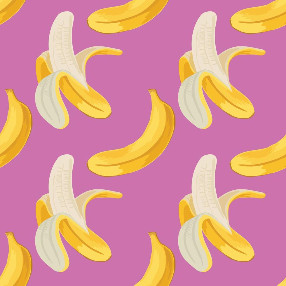 funny bananas seamless pattern design on pink background vector