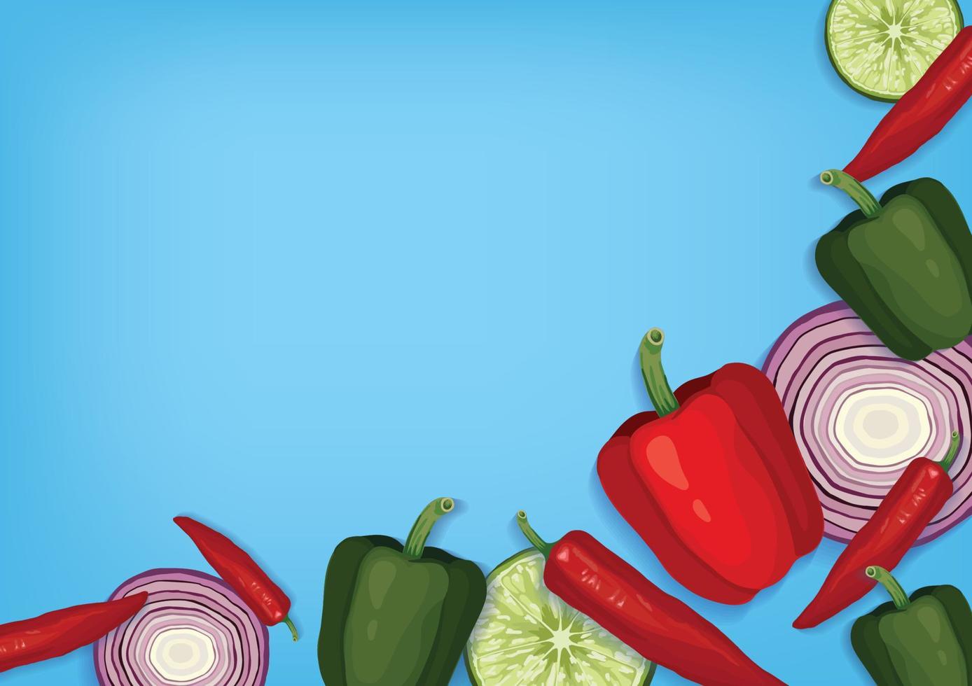 Fondo de frutas y verduras frescas vector lindo fondo de pantalla