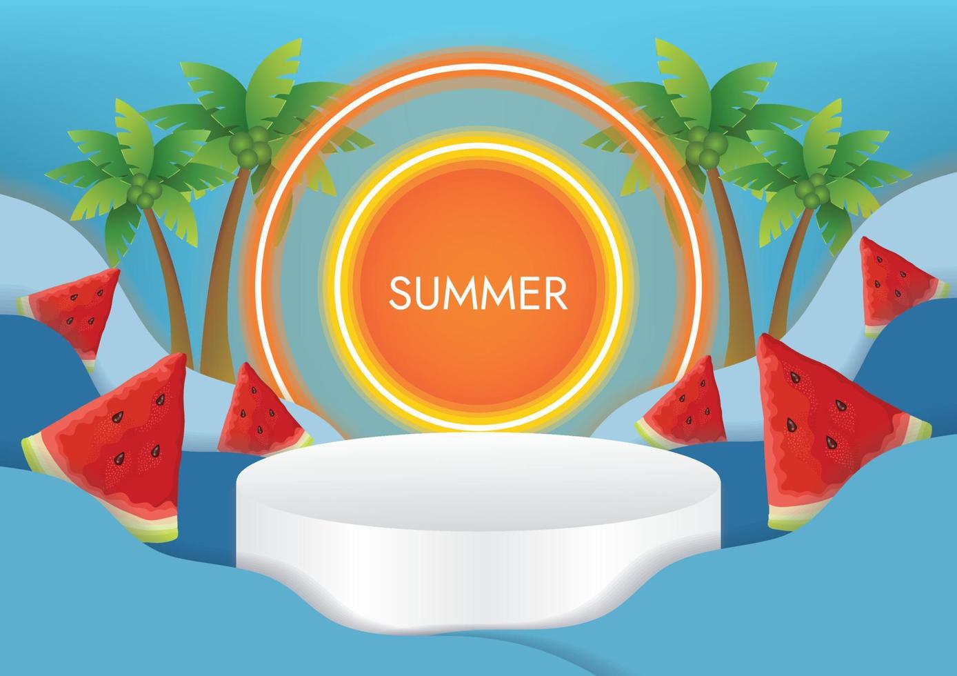 fondo de banner de promoción de venta de verano de gran sol rojo vector