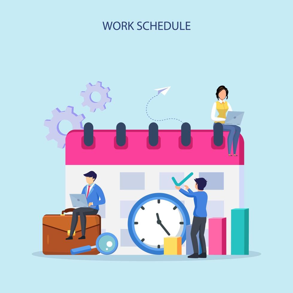 vector de concepto de horario de trabajo. horario de semana, plan diario, organizador de trabajo.