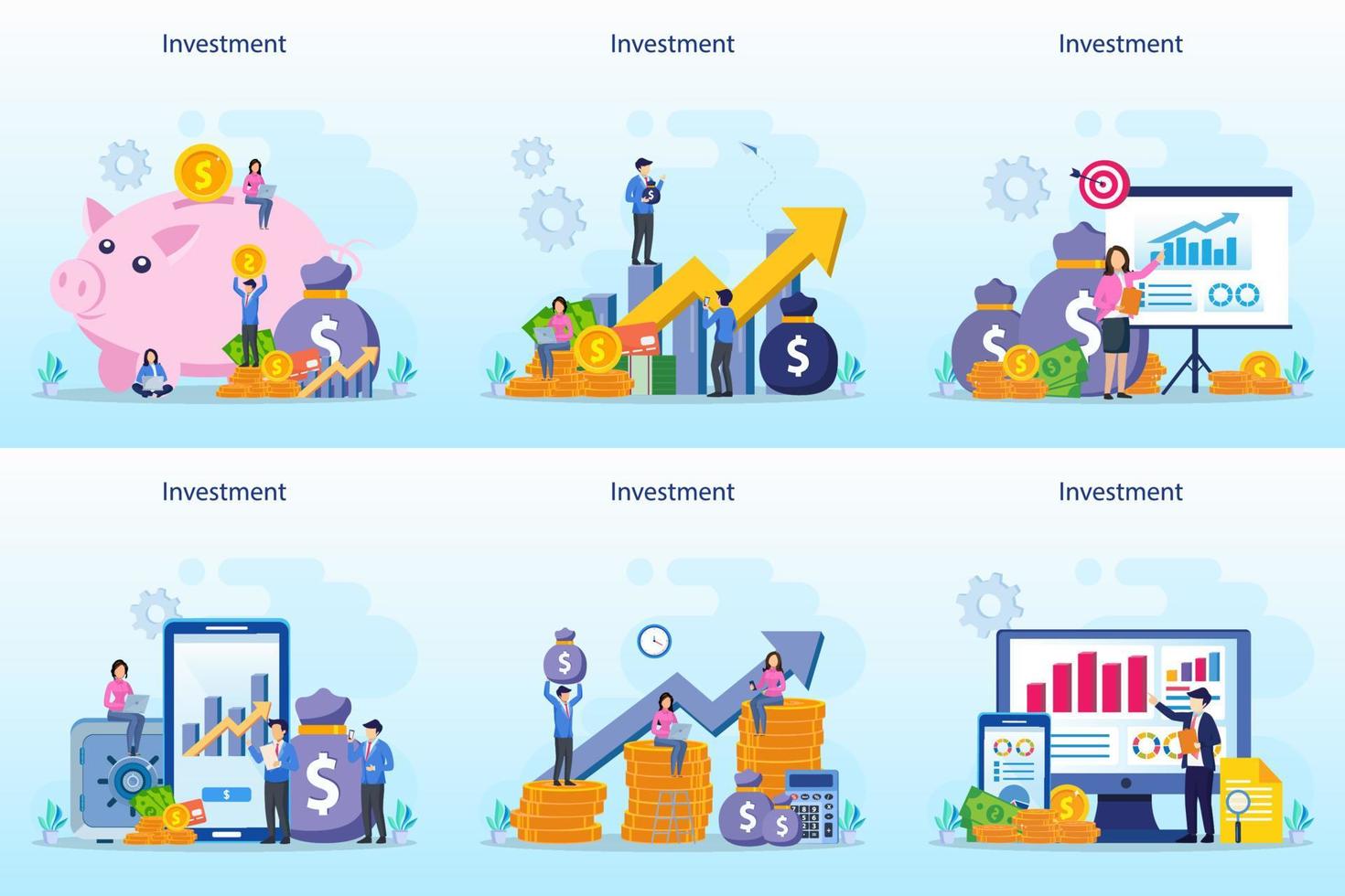 Business investment concept. Financial growth rising up to success. vector