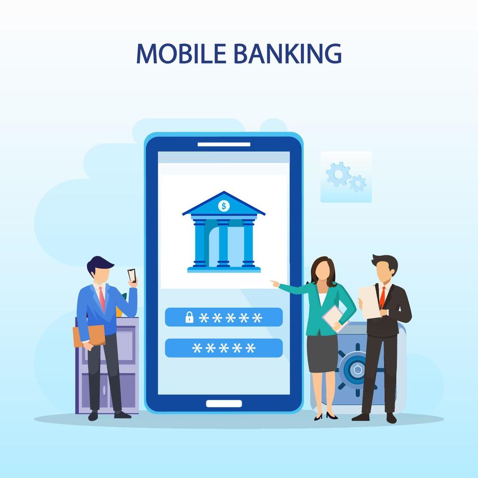 Mobile banking concept illustration vector. vector